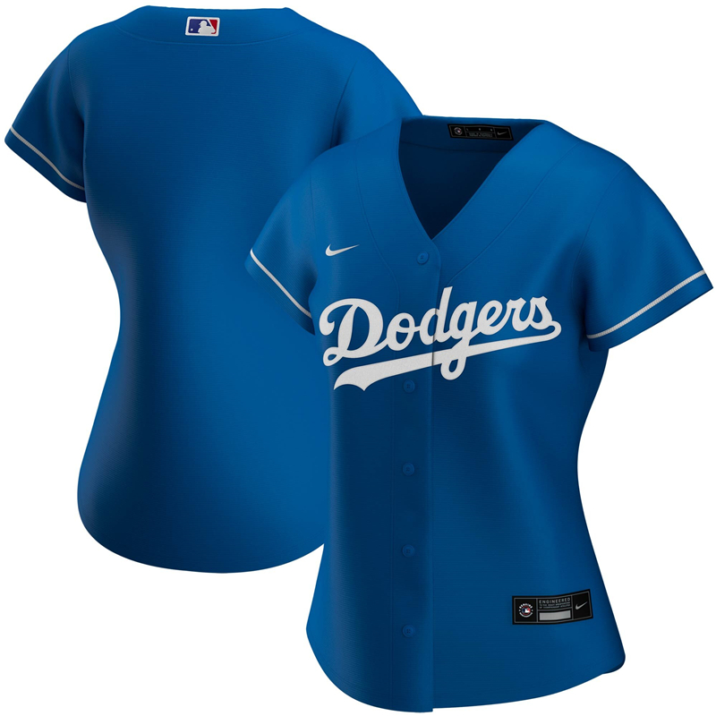 2020 MLB Women Los Angeles Dodgers Nike Royal Alternate 2020 Replica Team Jersey 1->women mlb jersey->Women Jersey